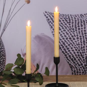 Haushalt international Vosková svíčka s LED plamenem, přírodní, 2 ks
