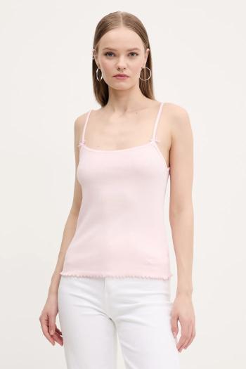 Top Tommy Jeans ružová farba, DW0DW19505