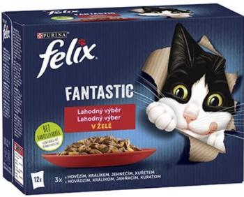 FELIX Fantastic cat Multipack mäsový výber v želé kapsičky pre mačky 12x85g