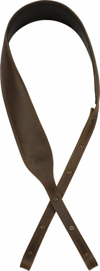 Fender Paramount Banjo Leather Strap Gitarový pás Brown