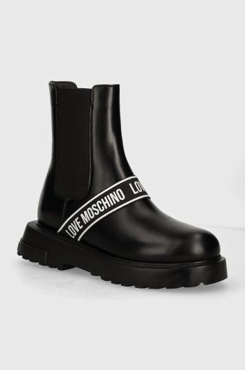 Kožené topánky chelsea Love Moschino dámske, čierna farba, na platforme, JA24104G1LIA0000