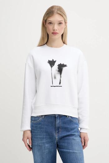 Mikina Karl Lagerfeld Jeans biela farba, s potlačou, A3W20034