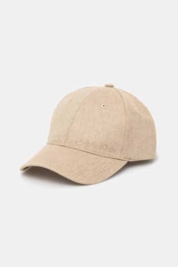 Šiltovka Calvin Klein béžová farba, jednofarebná, K50K512978