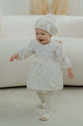Detská čiapka s prímesou vlny Jamiks KATHRINE II béžová farba biela, JZH272