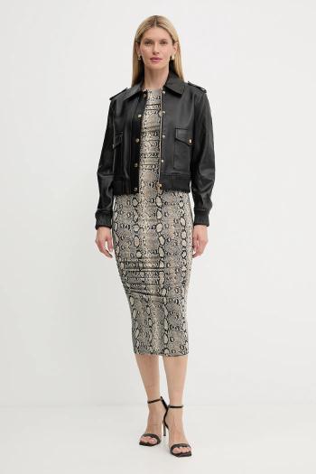 Šaty MICHAEL Michael Kors béžová farba, midi, priliehavé, MT58319HMC