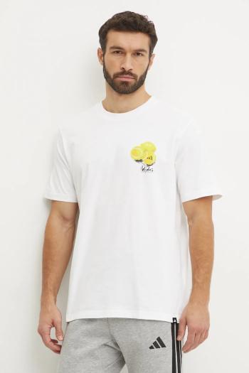 Bavlnené tričko adidas M L SL LEMON T pánske, béžová farba, s potlačou, JJ3959