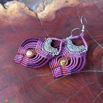 Viola ,makramé fülbevaló