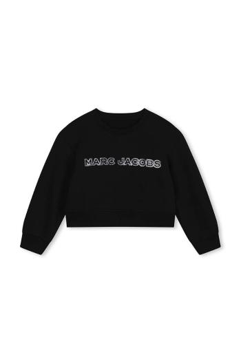 Detská bavlnená mikina Marc Jacobs čierna farba, s potlačou, W60263