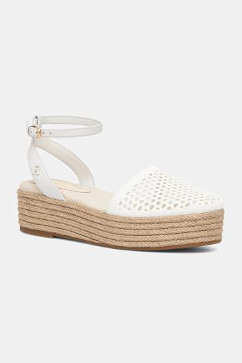 Espadrilky Tommy Hilfiger KNIT MESH ESPADRILLE PLATFORM béžová farba, na platforme, FW0FW08743