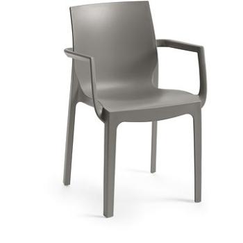 ROJAPLAST Stolička záhradná EMMA ARMCHAIR, sivá (5604916051153)