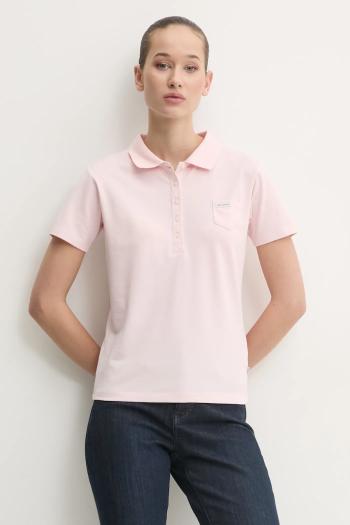 Polo tričko Guess Jeans dámsky, ružová farba, W5RP47 KARS2