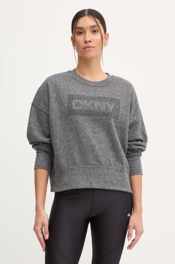 Mikina Dkny dámska, šedá farba, melanžová, DP4T1041