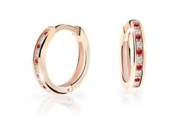 Cutie Jewellery Nadčasové kruhové náušnice z ružového zlata C3343-80-X-4 červená