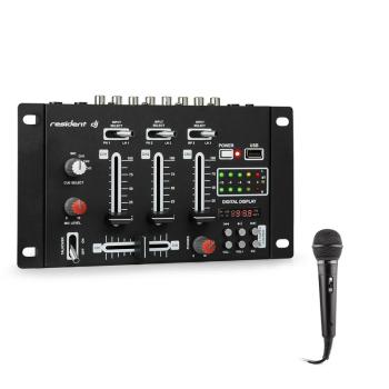 Resident DJ DJ-21 BT, DJ- mixer, bluetooth, USB + microfon, negru