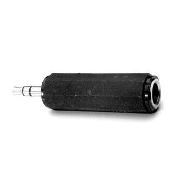 Audio redukcia, Jack (3.5mm) samec - Jack (6.3mm) samica, stereo, čierna