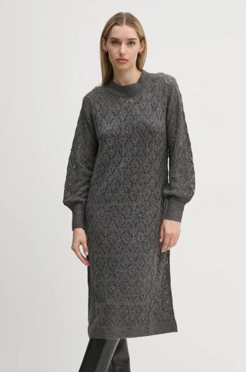 Šaty Pepe Jeans HAILEY DRESS šedá farba, midi, rovný strih, PL953588