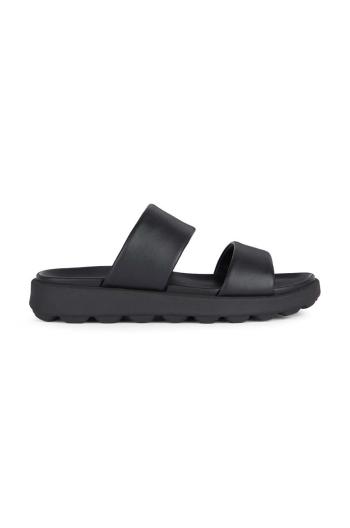 Kožené šľapky Geox U SPHERICA EC6 pánske, čierna farba, U45GWA 00085 C9999