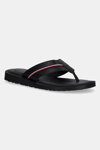 Šľapky Tommy Hilfiger CORE HILFIGER TOE POST LH SANDAL čierna farba, FM0FM05416