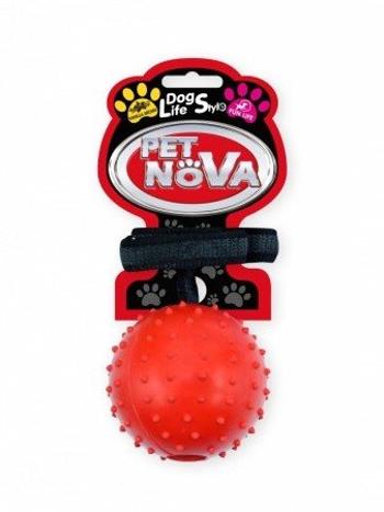 Pet Nova RUB ROPEBALL L RED hračka pre psy tvrdá gumená loptička červená 7cm