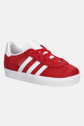 Detské semišové tenisky adidas Originals GAZELLE červená farba, IH0362