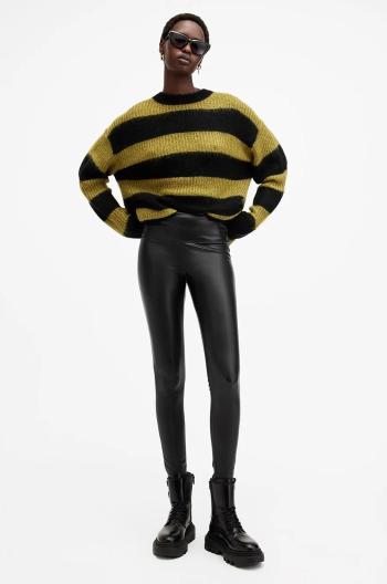 Legíny AllSaints CORA FAUX dámske, čierna farba, jednofarebné, W049TB