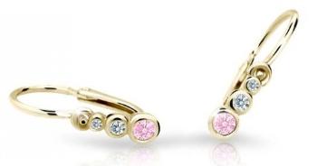 Cutie Jewellery Zlaté detské náušnice C2255-10-X-1 ružová