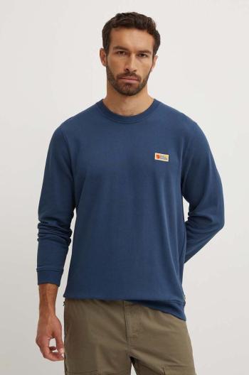 Mikina Fjallraven Vardag Sweater M pánska, tmavomodrá farba, jednofarebná, F87070