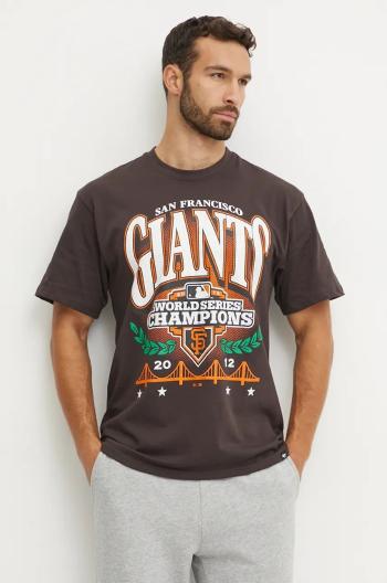 Bavlnené tričko 47 brand MLB San Francisco Giants pánske, šedá farba, s potlačou, BU022TMYIHQ632909C9