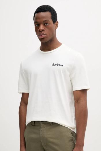 Bavlnené tričko Barbour Homelane Relaxed Fit T-Shirt pánske, béžová farba, s potlačou, MTS1397