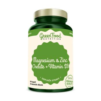 GreenFood Nutrition Horčík a Zinok Cheláty + Vitamín D3 90 kapsúl