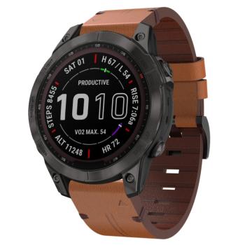 LEATHER Kožený remienok Garmin Fenix 7 / 7 Solar / 7 Sapphire hnedý