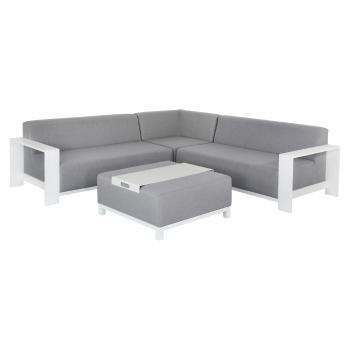 KONDELA Ubul hliníkový záhradný set svetlosivá / biela