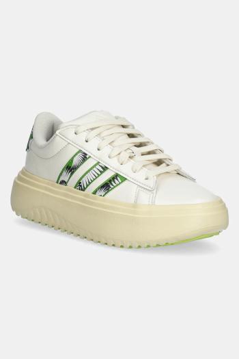 Tenisky adidas Grand Court Platform dámske, béžová farba, JS2896