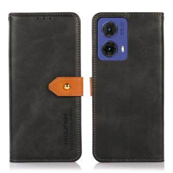 KHAZNEH DUAL-COLOR Peňaženkový kryt pre Motorola Moto G85 5G čierny