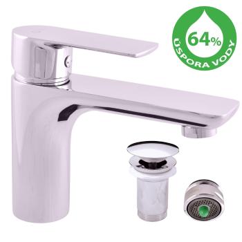 RAV Slezák - Sporiaca vodovodná batéria umývadlová s výpustom click-clack VLTAVA ECO, Farba: chróm, Rozmer: 1/2&#39;&#39; VTE427.5K