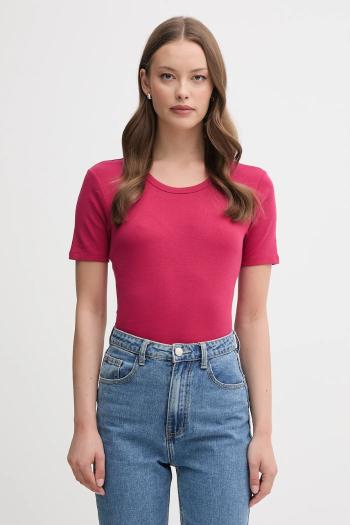 Bavlnené tričko United Colors of Benetton dámske, fialová farba, 3GA2E16A0