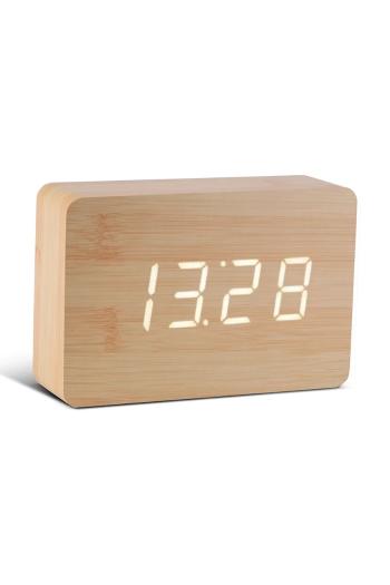 Hodiny led Gingko Design Brick Beech Click Clock biela farba