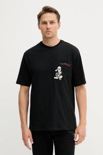 Bavlnené tričko Karl Lagerfeld DISNEY pánske, čierna farba, s potlačou, 553270.755097