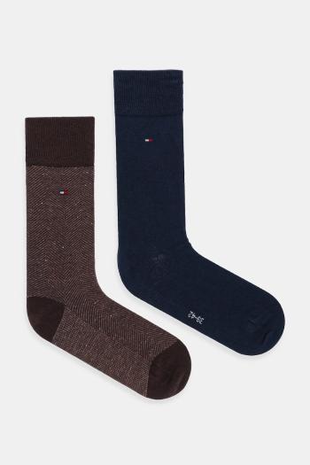 Ponožky Tommy Hilfiger 2-pak hnedá farba, 701236313