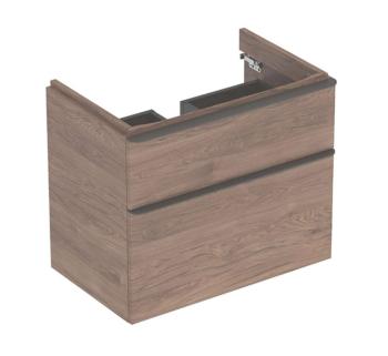 GEBERIT - Smyle Square Umývadlová skrinka, 73x47x62 cm, 2 zásuvky, orech/lávová 500.353.JR.1