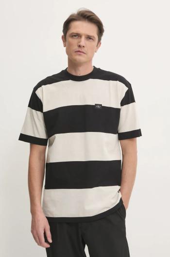 Bavlnené tričko Calvin Klein Jeans pánske, čierna farba, jednofarebné, J30J326857