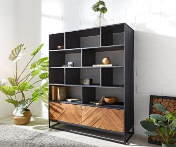 Skriňa Famke 120 cm mango teak 10 priehradiek 2 dvierka