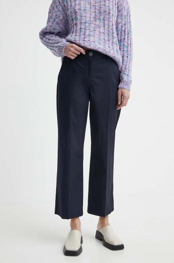 Nohavice PS Paul Smith dámske, tmavomodrá farba, rovné, vysoký pás, W2R.319T.M30368,