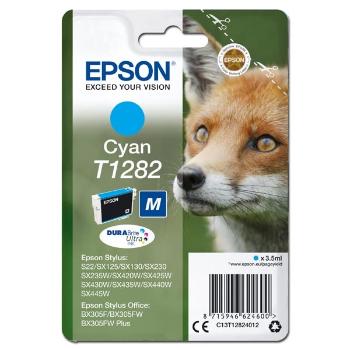 Epson originál ink C13T12824012, T1282, cyan, 3,5ml, Epson Stylus S22, SX125, 420W, 425W, Stylus Office BX305, azurová