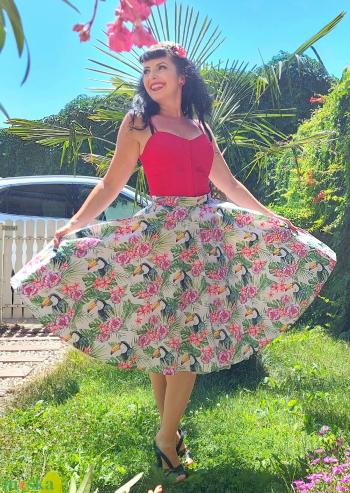 Rockabilly szoknya tukanos Pálmás