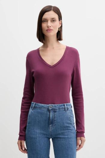 Bavlnené tričko s dlhým rukávom United Colors of Benetton zelená farba, 3GA2E4245