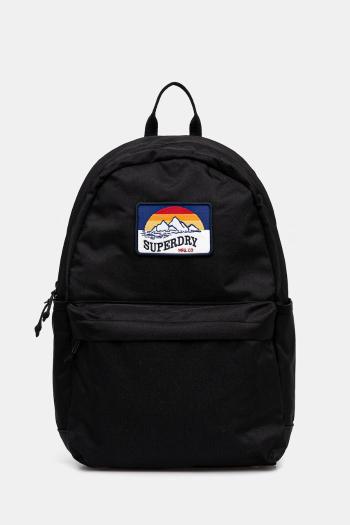 Ruksak Superdry dámsky, čierna farba, veľký, s nášivkou, Y9110273A-02A