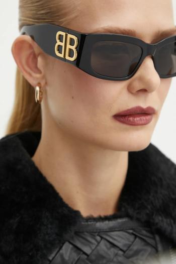 Slnečné okuliare Balenciaga dámske, čierna farba, BB0360S