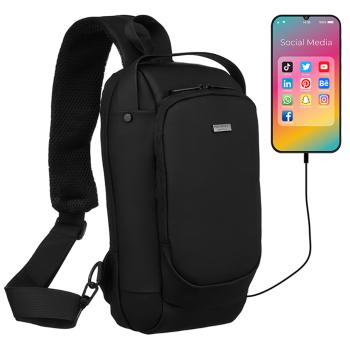 Taštička cez plece s USB portom - Peterson