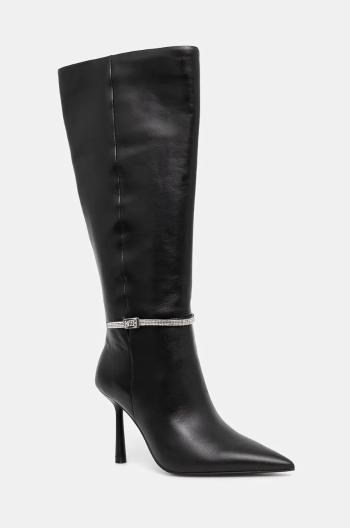 Vysoké čižmy Steve Madden Abbey RD-R dámske, čierna farba, na vysokom podpätku, SM11003360